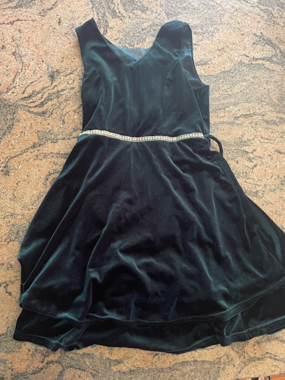 Speechless Emerald Green Velvet Dress with Rhinestone Waist